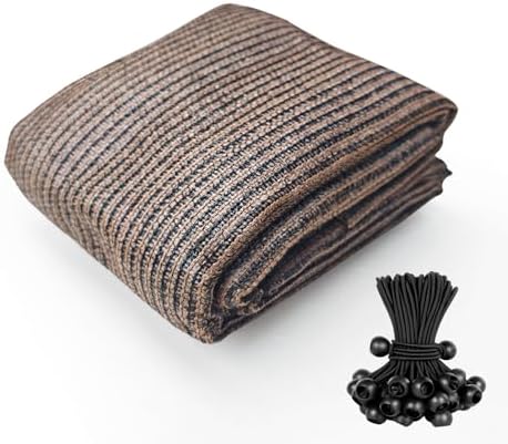 Shatex 90% Sun Shades for Patios 12x 16ft Shade Fabric Sun Shade Cloth Taped Edge with Grommets Sun-Block Mesh Shade for Pergola Cover Canopy Mocha, 12 Bungee Balls - Image 2