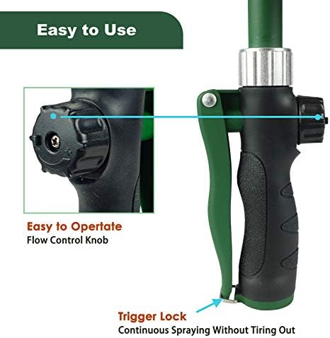 Heavy Duty 28 Inch Watering Wand with Pivoting Head, Adjustable Garden Hose Water Sprayer Wand with Ergonomic Handle, Spray 6 Watering Patterns, Perfect for Watering Seedling Beds, Flowers - Image 6