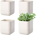 Phoenix Vine 4.5 Inch Wall Mounted Self-Watering Planter Pot for Indoor Houseplants and Herbs | Hanging Planter for Window Sills, Bathroom Walls, Home & Office Décor, Oatmeal, Set of 4, 01-B-G-4 by Phoenix+Vine