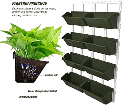8 Pockets Vertical Garden Wall Planter Raised Beds Hanging Planter Wall Mounted Flower Beds for Flowers Vegetables Herb - Image 2