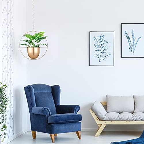2 Pack Gold Hanging Planter with 5.5" Pot, Gold Plant Hanger - Image 5