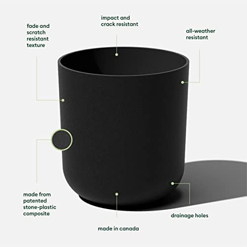 Veradek Round Black Plastic Planter Pots for Indoor/Outdoor Garden Use, with Drainage Holes, Suitable for Small to Large Succulent Plants, Flowers, Modern Interior Plants - Image 2