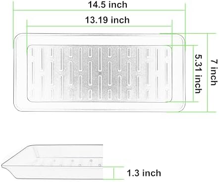 6 Pack Plastic Plant Trays Rectangular 14 Inch, Indoor Outdoor Plant Saucers with Drip Protection, Windowsill Planter Tray, 7 x 14.5 Inches, Black - Image 2