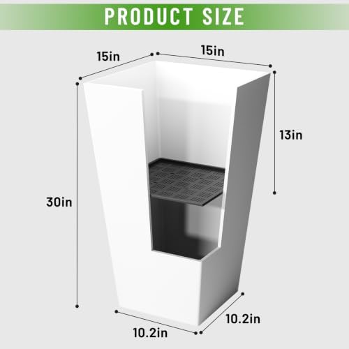 SnugNiture Taper Tall Planters 30 Inch Set of 2, Large Planter for Indoor Outdoor Plants, Modern Flower Pot Containers Large Decorative Tree Planter, White - Image 3