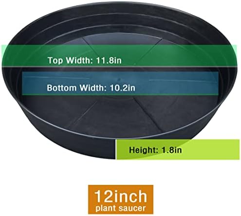 LWALRS Plant Saucer 12 Inch 2 Pack 10 12 14 16 18 20 25, Plastic Plant Trays for Pots，Extra-Deep Plant Water Dray Tray, Bird Bath Bowl, Heavy Flower Plant Saucers Indoors and Outdoor No Holes - Image 2