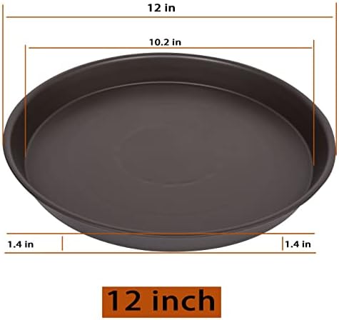 6 Pack of 12 inch Plant Saucer, Heavy Duty Plastic Plant Saucer 12" Round, Durable Plant Tray for Pots, Plant Saucers for Indoors, Plant Trays for Planter (12", Dark Brown) - Image 2