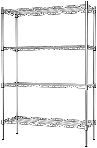 Auslar 4-Tier Heavy Duty Wire Shelving, Adjustable Storage Rack, Chrome by Auslar