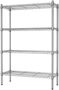 Auslar 4-Tier Heavy Duty Wire Shelving, Adjustable Storage Rack, Chrome by Auslar