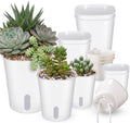 Ziliny Self Watering Pots Plastic Plant 3 Sizes Flower Plant Pot with Inner White Flower Pots for House Indoor Plants Plastic Self Watering Pot for Herbs Flowers (9 Pcs,S,M,L) by Ziliny