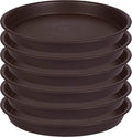 6 Pack Plant Saucer Drainage Tray, Plastic Plant Water Tray, 6 inch Flower Saucers for Indoors, Plant Dishes for Pots Base (6 inch, Dark Brown) by Bleuhome