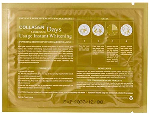 10 Pairs Collagen Crystal Eye Mask and 10 Pcs Collagen Crystal Lip Mask, Anti Aging Eye and Lip Mask, Collagen Crystal Mask Set (Gold)