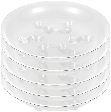 5 Pack 8 inch Heavy Duty Clear Plastic Plant Saucer Sturdy Pot Tray Plant Trays Drip Trays for pots,Plate Water Catcher,Flower Pot Saucer Water Drainage Tray Floor Protector(8") by ZzpYXIA
