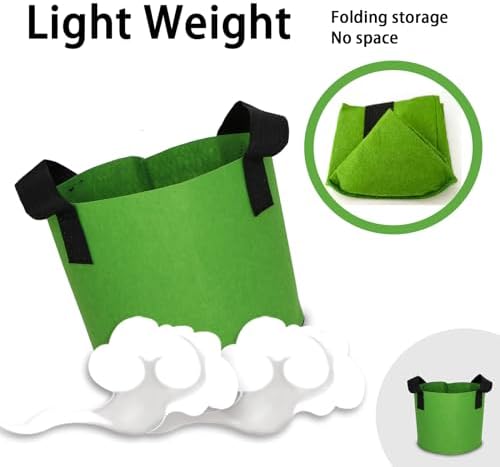 Grow Bags,Growing Pot Bags Garden Grow Bag Indoor Outdoor Fabric Aeration Plant Pot Container Flower Vegetable Pouch (Green,15Gallon) - Image 5