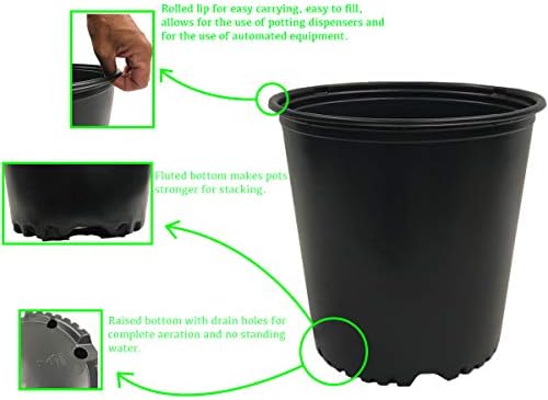 Viagrow 5 Gallon Nursery Pots, 4.02 Gal/15.22 Liters/924cu in. 6-Pack - Image 4
