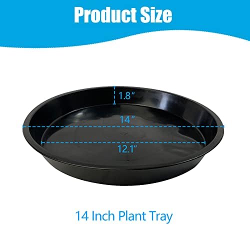 Plant Saucer 14 16 18 20 22 Inch, 5 Pack Heavy Duty Plant Tray for Pots, Plastic Pot Saucers for Plants, Large Drip Trays for Potted Plants, Round Water Tray for Indoors - Image 3