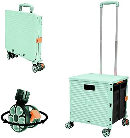 FELICON SELORSS Foldable Utility Cart Folding Portable Rolling Crate-Green by FELICON