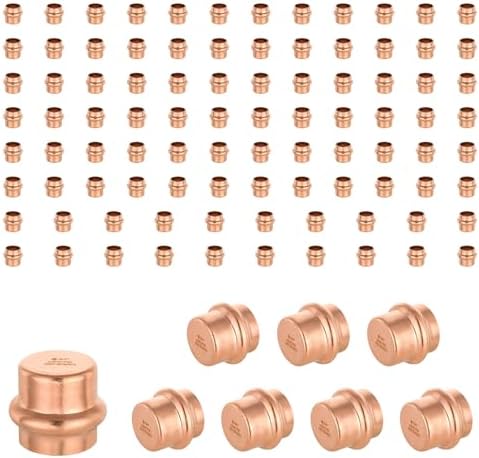 (Pack of 100) EFIELD 3/4-inch Copper Press Fit End Cap (Plug) Plumbing Fittings, LBP Design, Heavy Copper Structure by EFIELDPEXTUBING