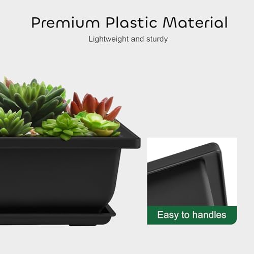 GROWNEER 3 Pack 6.5 Inch Bonsai Pots with Drainage Trays & 1 Repotting Mat - Image 6