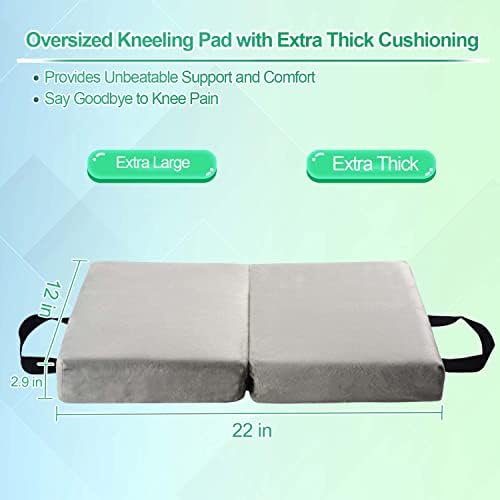 i frmmy Memory Foam Extra Thick Kneeling Cushion Pad- Garden Kneeler for Gardening, Bath Kneeler for Baby Bath, Knee Mat for Work, Extra Large 22x 12 Inch, Thick 2.9 Inch (Gray) - Image 2