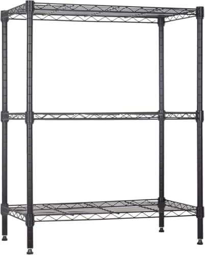 Meet perfect 3-Tier Wire Shelving Unit, 450 lb, 13.2 x 23 x 30.2 in, Black by Meet+perfect