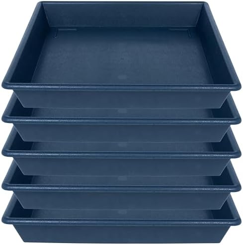 NIMYAU Square Plant Saucer 6 Inch 5 Pack6 8 12 14 16 18 20 Plant Trays for Pots, Flower Pot No Holes Plant Drip Trays,Heavy Duty Plastic Plant Saucers for Indoors Outdoors by NIMYAU