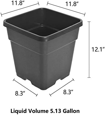 Square Nursery Pots Plant Pots Grow Pots Nursery Container for Planting Soil Plants 5 Gallon 10Pcs - Image 3
