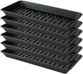 6 Pack Plastic Plant Trays Rectangular 14 Inch, Indoor Outdoor Plant Saucers with Drip Protection, Windowsill Planter Tray, 7 x 14.5 Inches, Black by Afrine