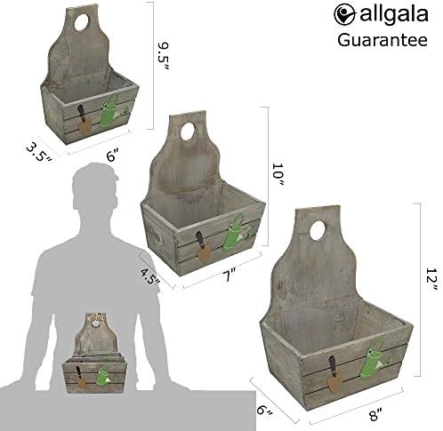 allgala 3-PC Set Wooden Boxes Planter Trough for Flower pots - Indoor Outdoor Decoration - Storage Display Hanging - HD88343 - Image 2