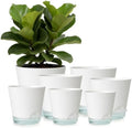 GARDIFE 2026 Upgraded Self Watering Plant Pots with Drainage Hole, 8/7/6.5/6/5.5/5/4 Inch Flower Planting Containers for House Plants, African Violet, Flowers, Cactus (White, 8+7+6.5+6+5.5+5+4 inch) by GARDIFE