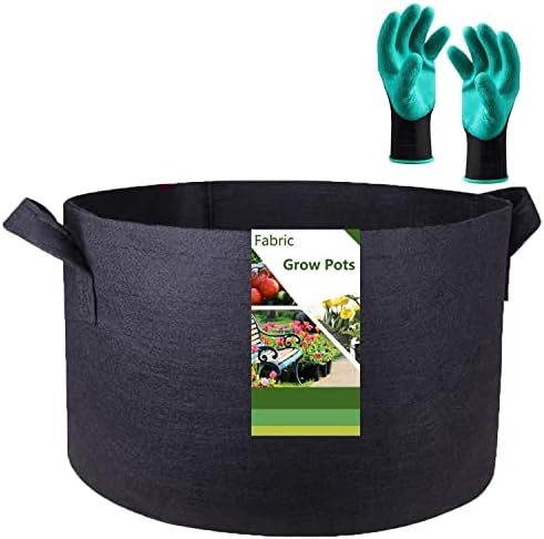 200 Gallon Big Raised Garden Bed Bag (50x24 inch) Large Plant Grow Bag for Tomato,Potato Planter,Herbs Veggies Planter,Flower Bed,Plant Container,Yard Waste,Lawn Debris,Leaf Bag with Gardening Gloves by TespherCreationsforGardeningYardWorkandLawnsCareOutdoorActivitiesRVCampingTrips