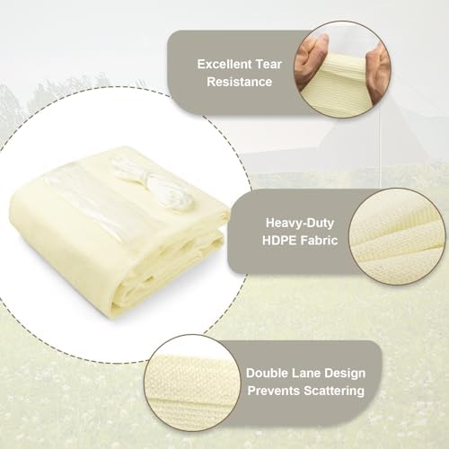 LOVE STORY 10x12 FT Sun Shade Cloth with Grommets for Patio, Butter Cream - Image 5
