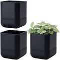 Phoenix Vine 4.5 Inch Wall Mounted Self-Watering Planter Pot for Indoor Houseplants and Herbs | Hanging Planter for Window Sills, Bathroom Walls, Home & Office Décor, Black, Set of 3, 01-B-E-3 by Phoenix+Vine