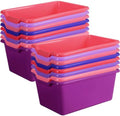 Dandat 32 Pcs Cubby Bins for Classroom Plastic Book Bins,Pink Series by Dandat