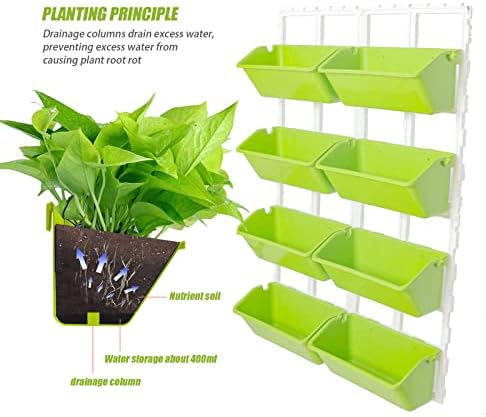Kaibrite 8 Pockets Vertical Garden Wall Planter Raised Beds Hanging Planter Wall Mounted Flower Beds for Flowers Vegetables Herb - Image 2
