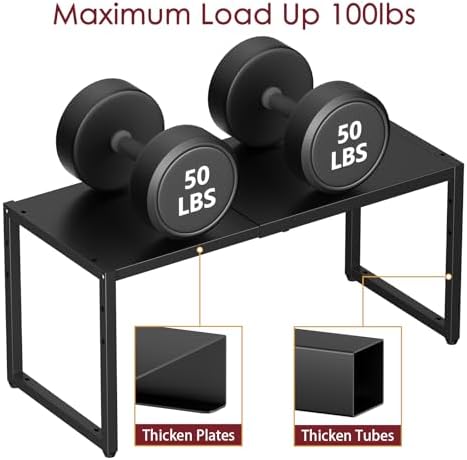 2 Pack Expandable Storage Shelves,100LBS Heavy Duty Metal Shelving Units - Image 3