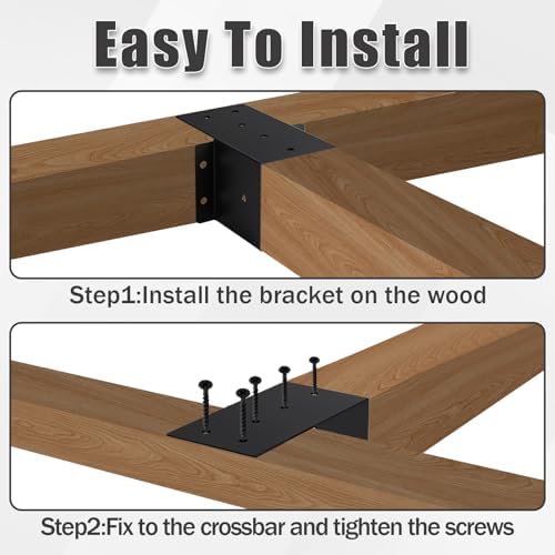 8 Pcs 4”x 4”Pergola Brackets, Post Top Rafter Brackets (Actual Size 3.6'' x 3.6'') Wall Mount Support Brackets Kit Connectors for Gazebo,Pergola,Sunroom and Carport - Image 3
