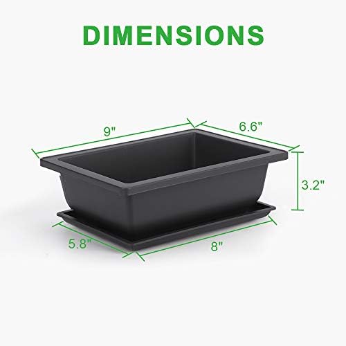 GROWNEER Bonsai Training Pots 3 Packs 9Inch with Drainage Humidity Trays, Bonsai Tree Starter Kits with 1 Repotting Mat, Growing Planter Set for Garden, Yard, Balcony, Office, Living Room - Image 2