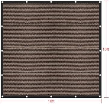 Shatex 90% Sun Shades for Patios 10x 10ft Shade Fabric Sun Shade Cloth Taped Edge with Grommets Sun-Block Mesh Shade for Pergola Cover Canopy Mocha, 12 Bungee Balls - Image 4