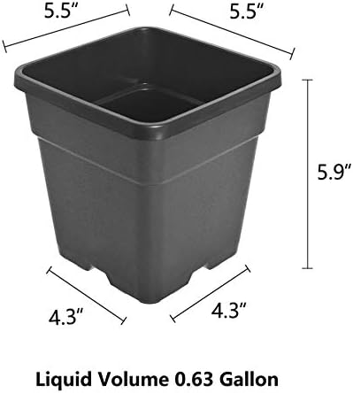 Square Nursery Pots Plant Pots Grow Pots Nursery Container for Planting Soil Plants 0.63 Gallon 10Pcs - Image 3
