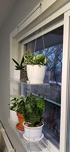 Hanging Acrylic Shelves for Windows (22" Wide, 1 Shelf - 26" Tall) - Image 6