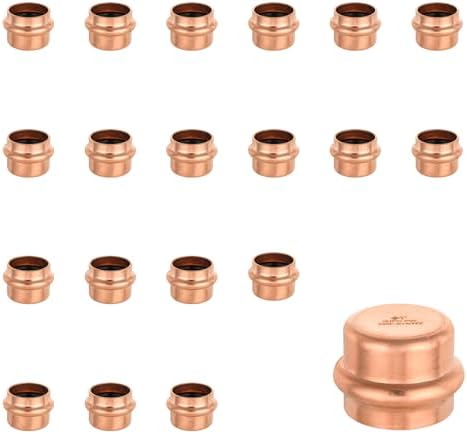 (Pack of 20) EFIELD 1-inch Copper Press Fit End Cap (Plug) Plumbing Fittings, LBP Design, Heavy Copper Structure by EFIELDPEXTUBING