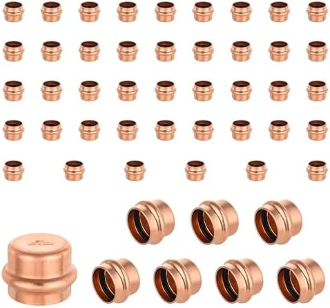 (Pack of 50) EFIELD 1-inch Copper Press Fit End Cap (Plug) Plumbing Fittings, LBP Design, Heavy Copper Structure by EFIELDPEXTUBING
