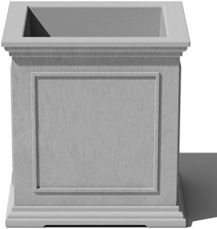Veradek Brixton Series Cube Plastic Planter - Square Planter for Indoor or Outdoor Patio/Front Porch | Durable All-Weather Use w/Drainage Holes | Classic Estate Design for Flowers, Tall Plants, Trees by VeradekOutdoor