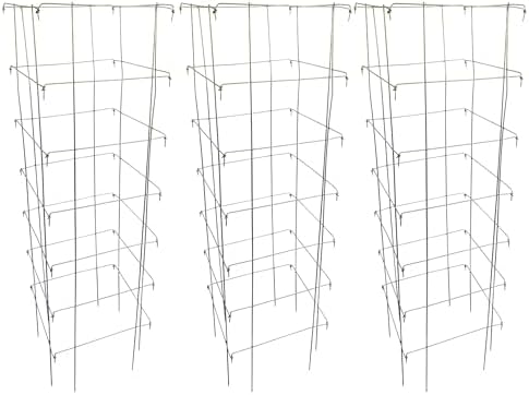 Happy Trees Large Heavy Duty Folding Tomato Cages, 3-Pack, Made in USA by HappyTrees
