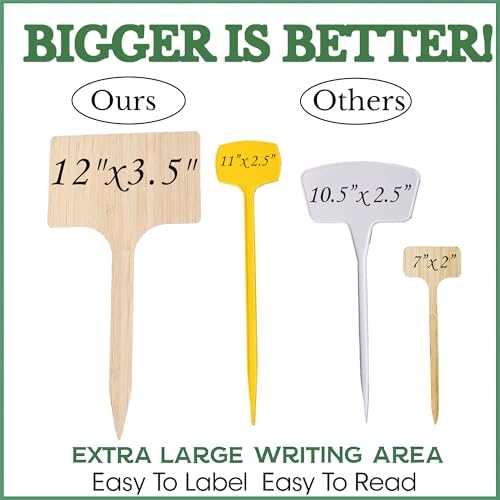 10 Pack 8 Inch Large Garden Markers – Plant Labels, Plant Name Tags – Easy to See & Read - Image 2