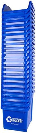 Recycling Rules! 6 Gallon Stackable Recycling Bin Container in Blue, Eco-Friendly Handy Recycle Bin with Easy-to-Carry Handle, 20-Pack by RecyclingRules