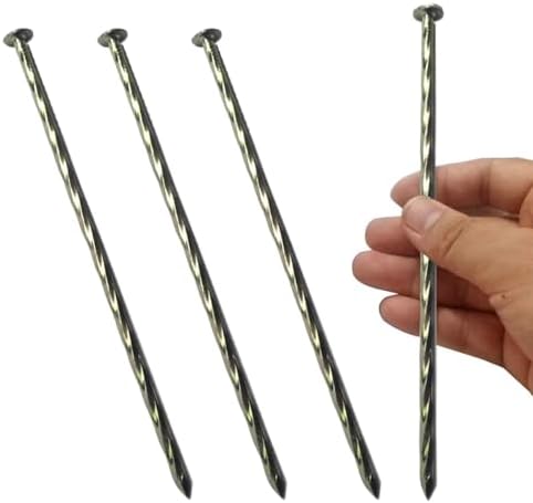 100 Pack 8 "Galvanized Non-Rust Metal Spiral Garden Stakes Landscape Spikes by MAOMBO