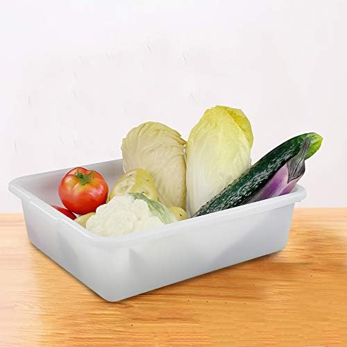 Wash Basin Tub, Plastic Dish Pan 8 Liter, White Bus Tubs, Set of 4 - Image 6