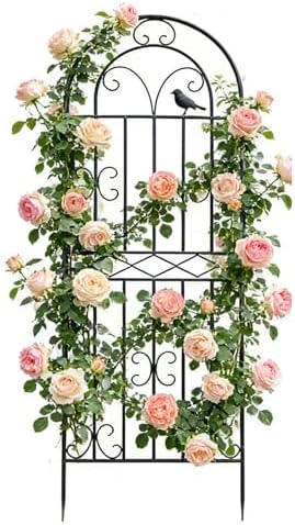 1 Pack 47.2"x19.7" Metal Gardon Trellis for Climbing Plants Outdoor, Black by Unknown