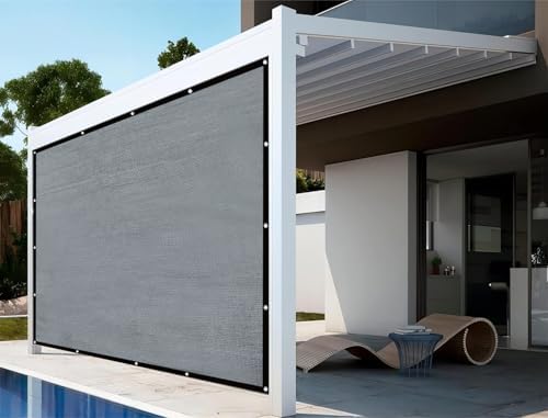 Shatex 90% Sun Shades for Patios 6X 10 ft Shade Fabric Sun Shade Cloth Taped Edge with Grommets Sun-Block Mesh Shade for Pergola Cover Canopy Grey, 12 Bungee Balls - Image 6